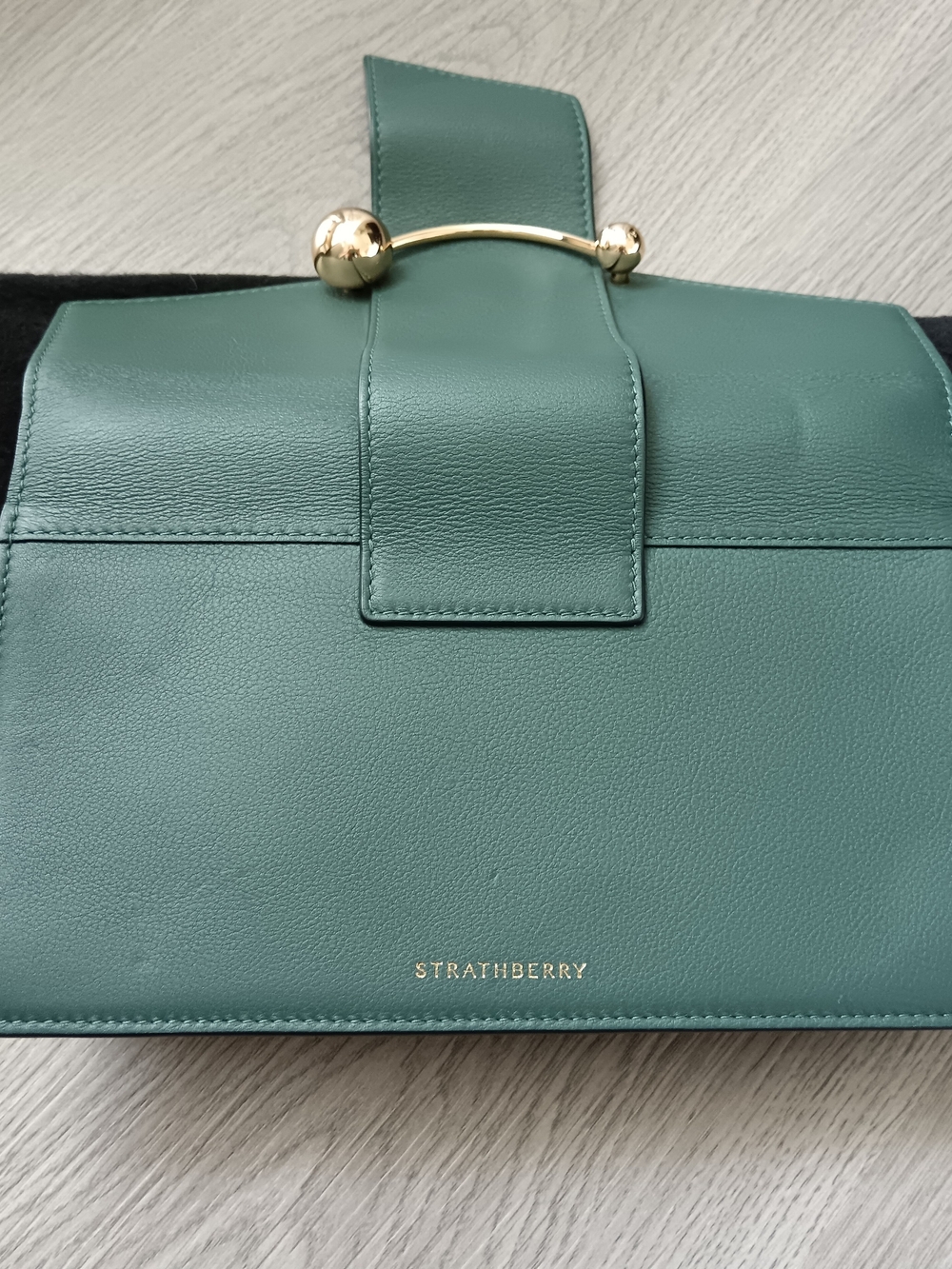 Strathberry Bottle Green Mini Crescent Bag - Picture 14 of 14